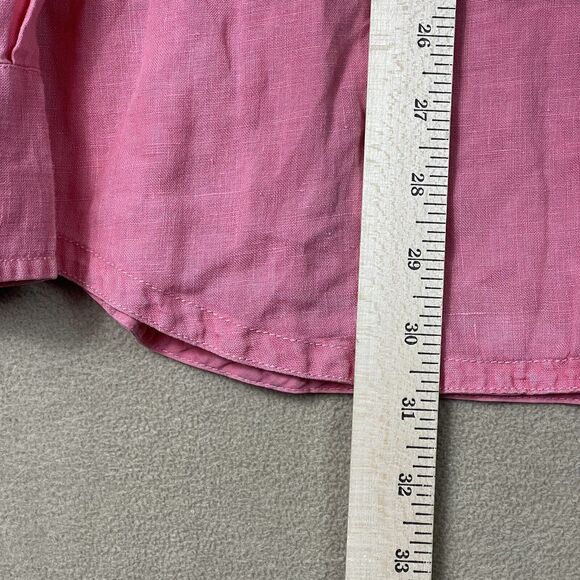 Tommy Bahama Shirt Adult Large Pink Linen‎ Hawaiian Pocket Beach Mens - Picture 6 of 13